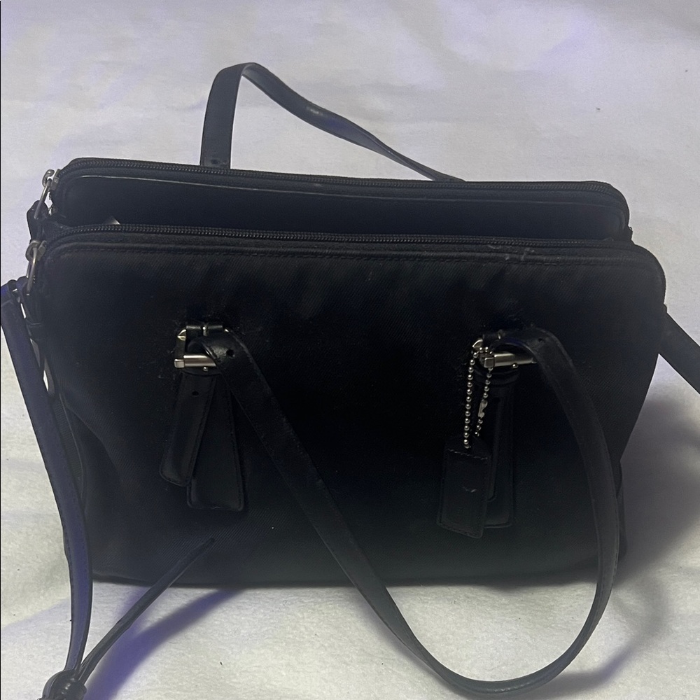 Vintage Coach Black Women's Double-Zip Shoulder Bag